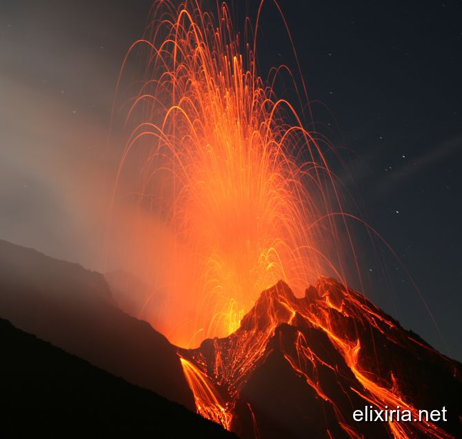 The power of an erupting vulcano